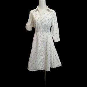 🌻🌻White Button-Front Shirt Dress by vero moda